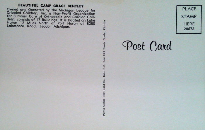 Camp Grace Bentley - Vintage Postcard (newer photo)